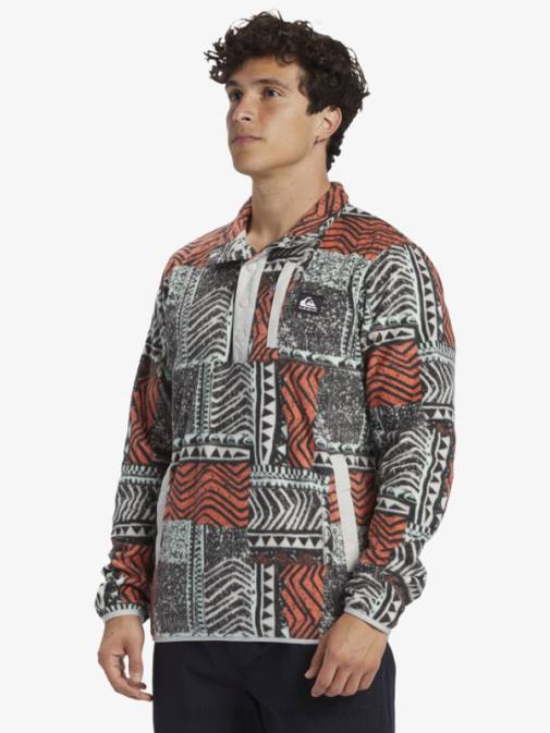 Quiksilver PJ4H1041 moški svež losos izpihnjen no destination snap pulover iz flisa