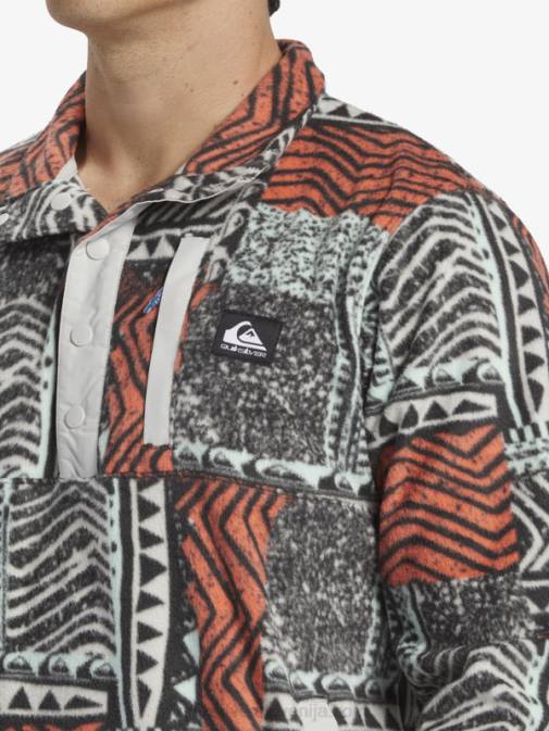 Quiksilver PJ4H1041 moški svež losos izpihnjen no destination snap pulover iz flisa