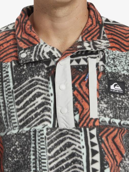 Quiksilver PJ4H1041 moški svež losos izpihnjen no destination snap pulover iz flisa