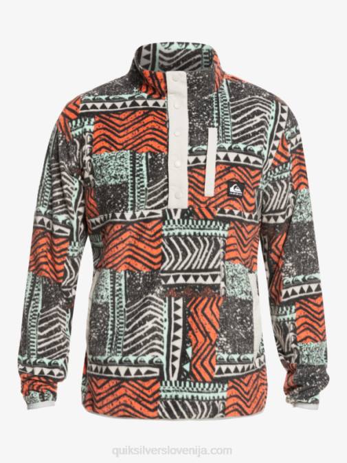 Quiksilver PJ4H1041 moški svež losos izpihnjen no destination snap pulover iz flisa