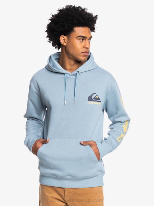 Quiksilver PJ4H1090 moški Črna zgornji del iz flisa s kapuco in logotipom omni