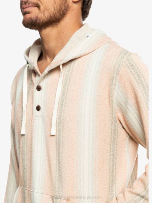 Quiksilver PJ4H1097 moški praline baja stripe baja henley pulover s kapuco