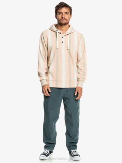 Quiksilver PJ4H1097 moški praline baja stripe baja henley pulover s kapuco