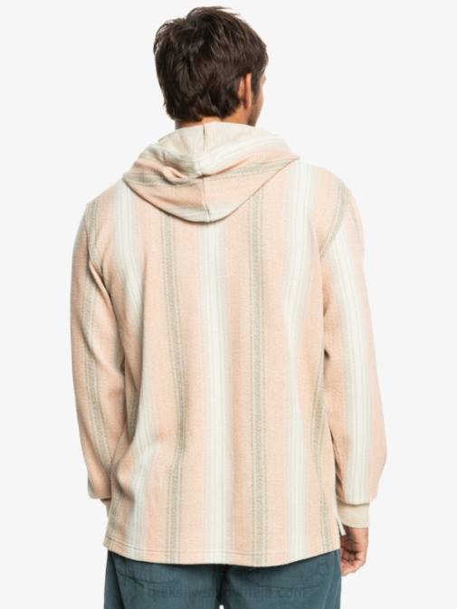 Quiksilver PJ4H1097 moški praline baja stripe baja henley pulover s kapuco