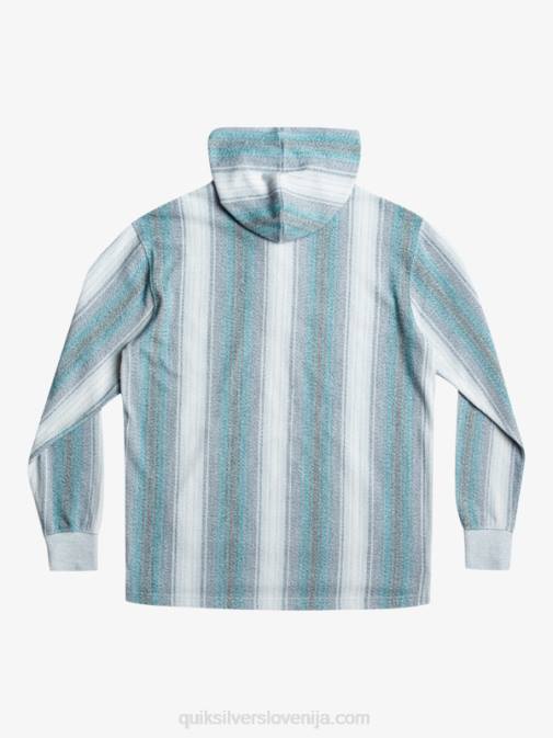 Quiksilver PJ4H1098 moški maroško modra baja črta baja henley pulover s kapuco