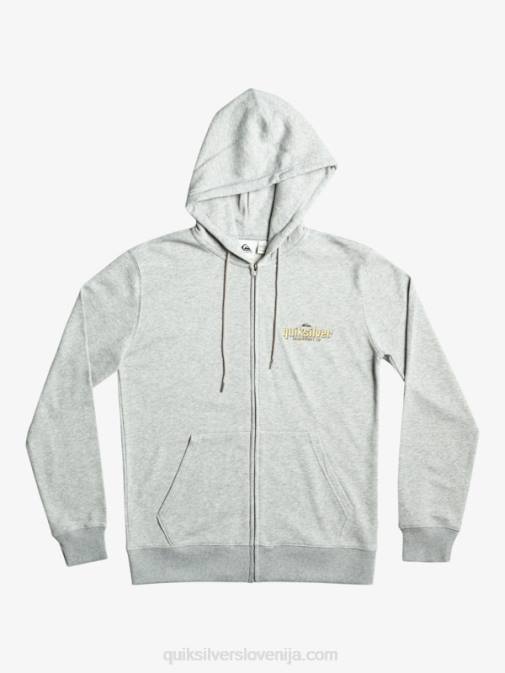 Quiksilver PJ4H1148 moški svetlo sivo resje words pulover s kapuco na zadrgo