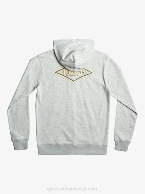 Quiksilver PJ4H1148 moški svetlo sivo resje words pulover s kapuco na zadrgo