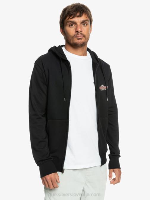 Quiksilver PJ4H1149 moški Črna words pulover s kapuco na zadrgo