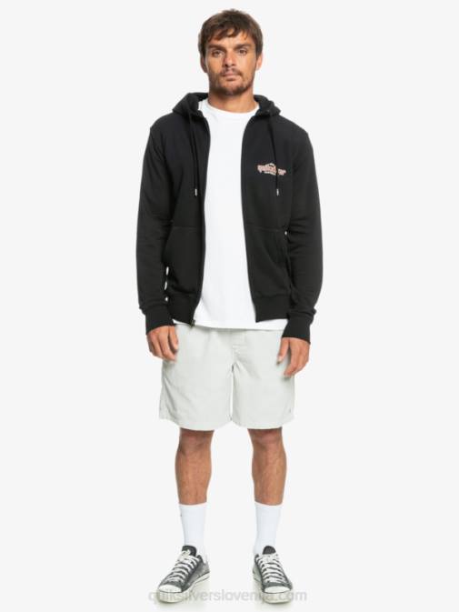 Quiksilver PJ4H1149 moški Črna words pulover s kapuco na zadrgo