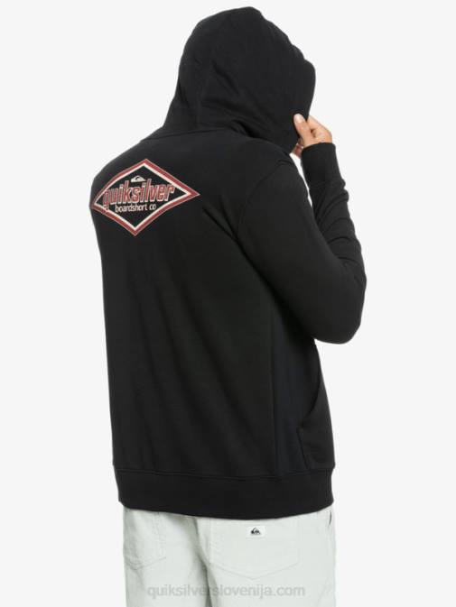 Quiksilver PJ4H1149 moški Črna words pulover s kapuco na zadrgo