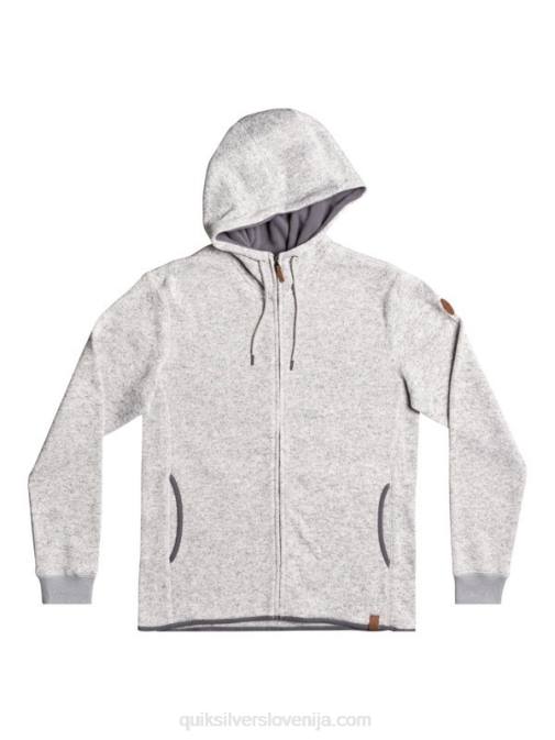 Quiksilver PJ4H1479 moški svetlo sivo resje keller pulover s kapuco na zadrgo