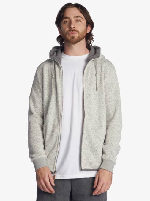 Quiksilver PJ4H1479 moški svetlo sivo resje keller pulover s kapuco na zadrgo