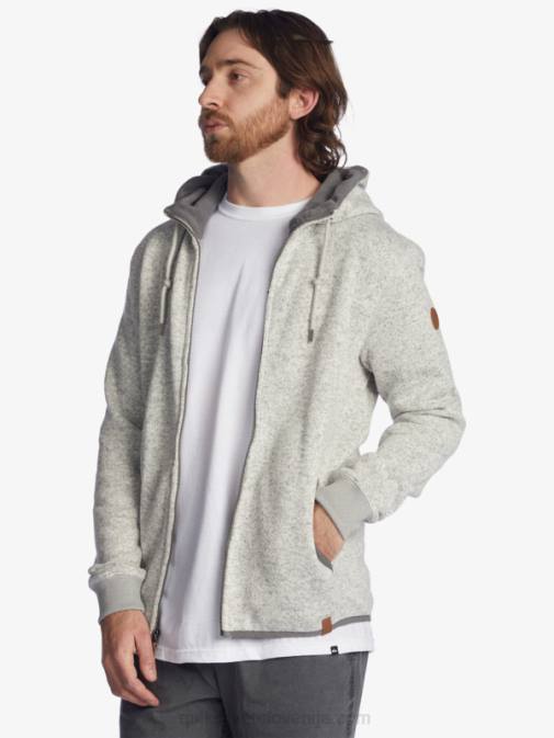 Quiksilver PJ4H1479 moški svetlo sivo resje keller pulover s kapuco na zadrgo