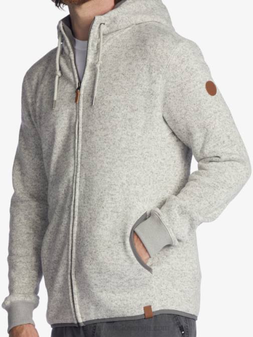 Quiksilver PJ4H1479 moški svetlo sivo resje keller pulover s kapuco na zadrgo