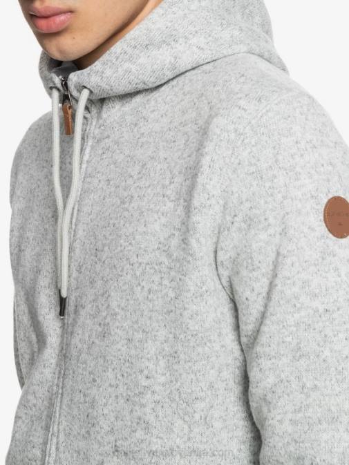 Quiksilver PJ4H1479 moški svetlo sivo resje keller pulover s kapuco na zadrgo