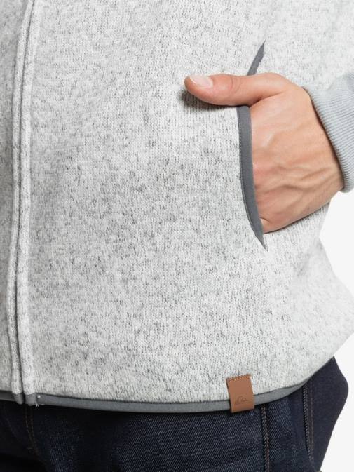 Quiksilver PJ4H1479 moški svetlo sivo resje keller pulover s kapuco na zadrgo