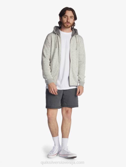 Quiksilver PJ4H1479 moški svetlo sivo resje keller pulover s kapuco na zadrgo