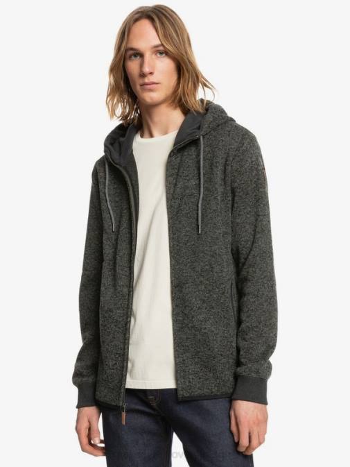 Quiksilver PJ4H1480 moški temno sivo vresje keller pulover s kapuco na zadrgo