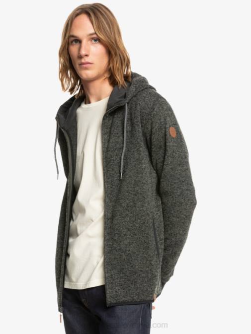 Quiksilver PJ4H1480 moški temno sivo vresje keller pulover s kapuco na zadrgo