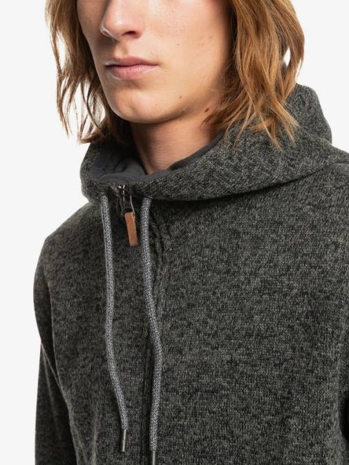 Quiksilver PJ4H1480 moški temno sivo vresje keller pulover s kapuco na zadrgo