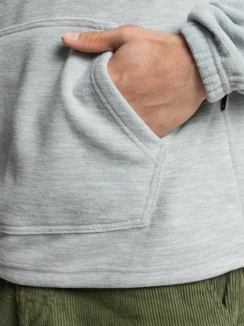 Quiksilver PJ4H1490 moški svetlo sivo resje osnovni pulover s kapuco