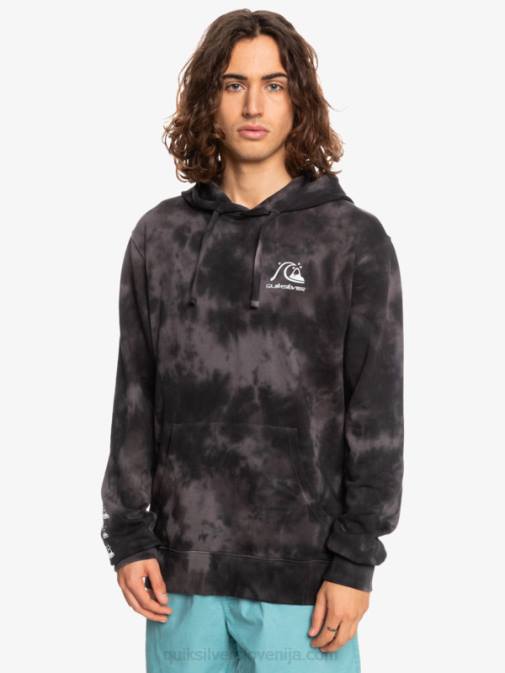 Quiksilver PJ4H1503 moški črno motno barvilo za kravato oblačen pulover s kapuco