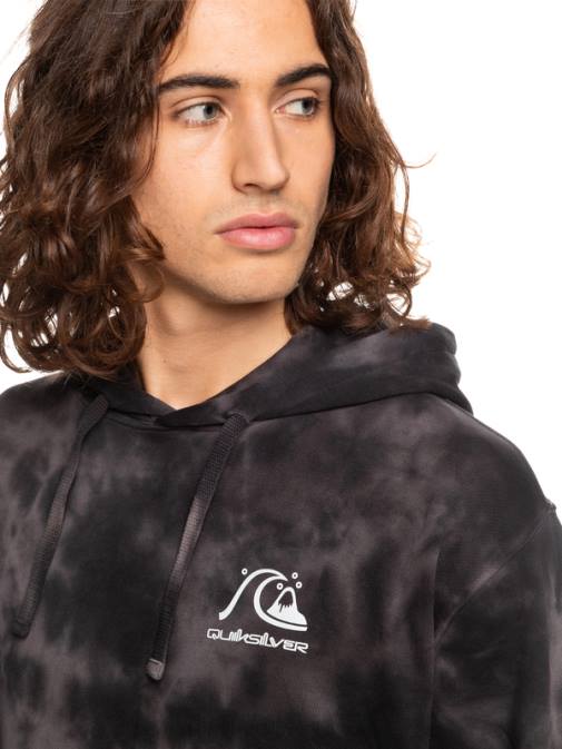 Quiksilver PJ4H1503 moški črno motno barvilo za kravato oblačen pulover s kapuco