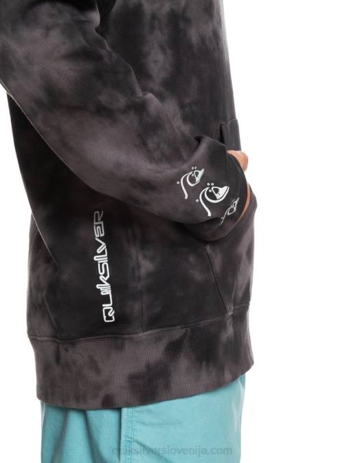 Quiksilver PJ4H1503 moški črno motno barvilo za kravato oblačen pulover s kapuco