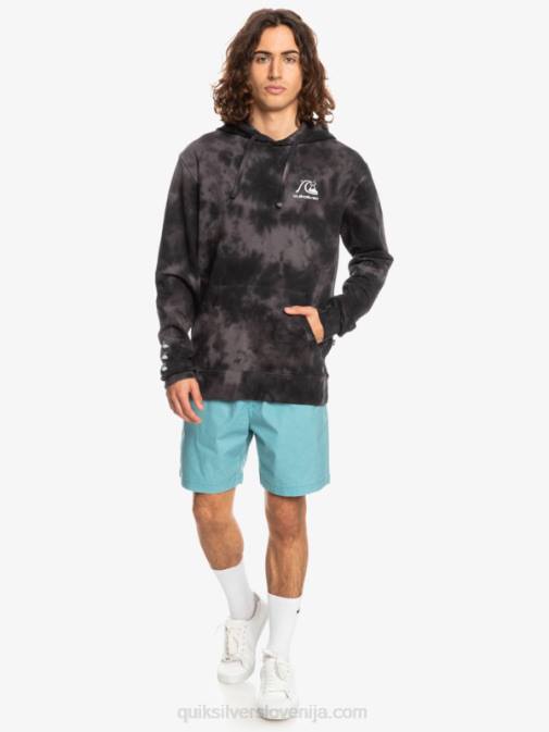 Quiksilver PJ4H1503 moški črno motno barvilo za kravato oblačen pulover s kapuco