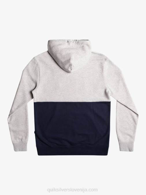 Quiksilver PJ4H1682 moški svetlo sivo resje reliefni pulover s kapuco