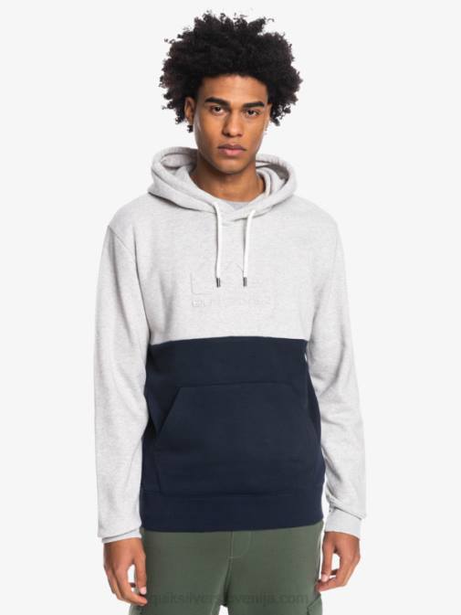 Quiksilver PJ4H1682 moški svetlo sivo resje reliefni pulover s kapuco