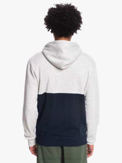 Quiksilver PJ4H1682 moški svetlo sivo resje reliefni pulover s kapuco
