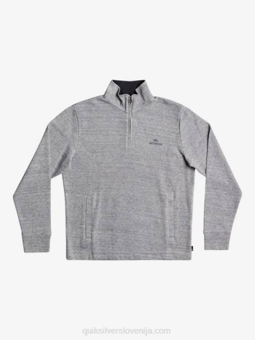 Quiksilver PJ4H1800 moški svetlo sivo resje waterman pointsurf pulover z zadrgo in mock ovratnikom