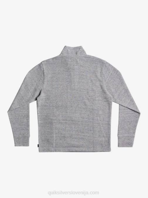 Quiksilver PJ4H1800 moški svetlo sivo resje waterman pointsurf pulover z zadrgo in mock ovratnikom