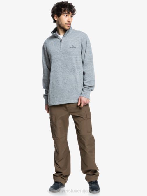 Quiksilver PJ4H1800 moški svetlo sivo resje waterman pointsurf pulover z zadrgo in mock ovratnikom