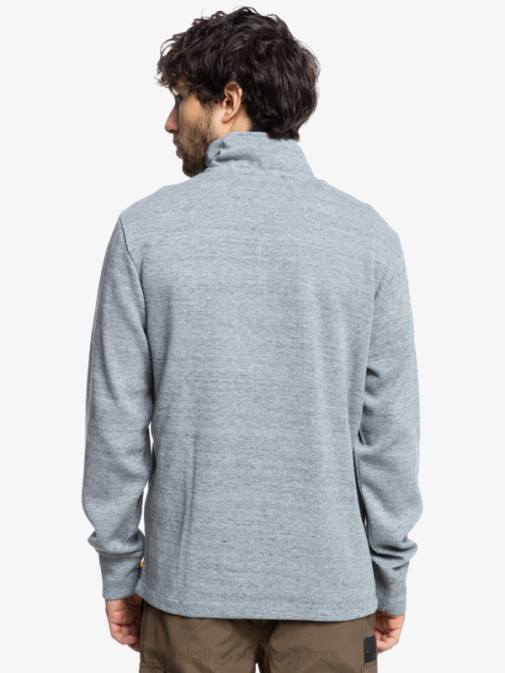 Quiksilver PJ4H1800 moški svetlo sivo resje waterman pointsurf pulover z zadrgo in mock ovratnikom