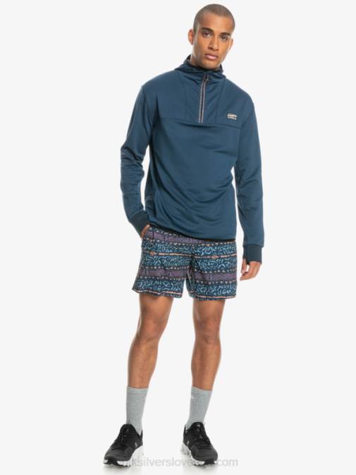 Quiksilver PJ4H1873 moški insignija modra pulover iz flisa s četrto zadrgo steep point