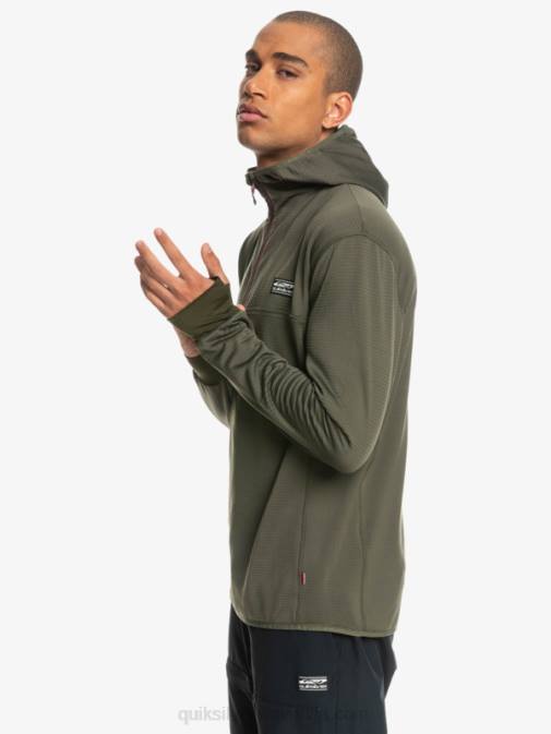 Quiksilver PJ4H1874 moški grozdni list pulover iz flisa s četrto zadrgo steep point