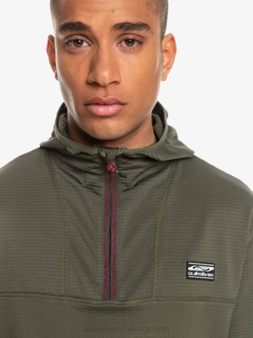 Quiksilver PJ4H1874 moški grozdni list pulover iz flisa s četrto zadrgo steep point