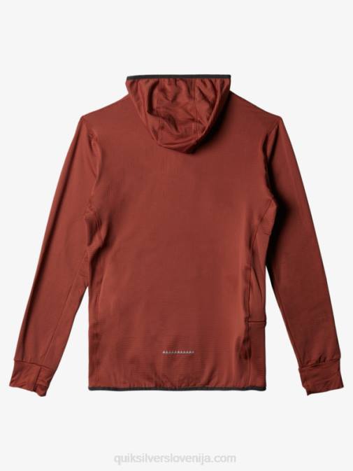 Quiksilver PJ4H1875 moški mahagonij pulover iz flisa s četrto zadrgo steep point