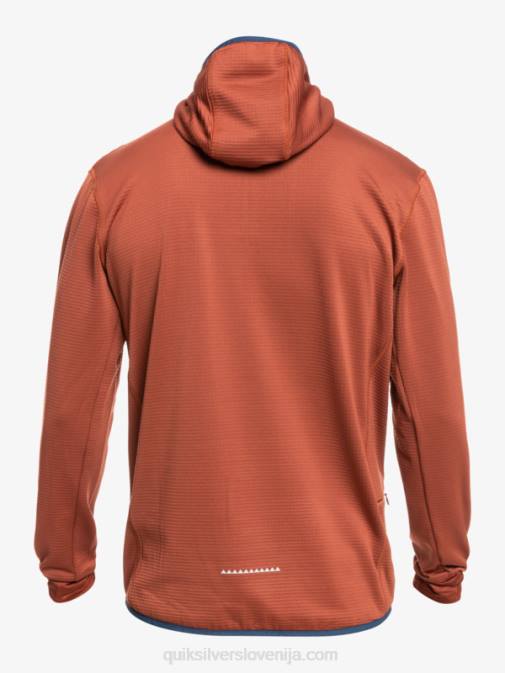 Quiksilver PJ4H1875 moški mahagonij pulover iz flisa s četrto zadrgo steep point