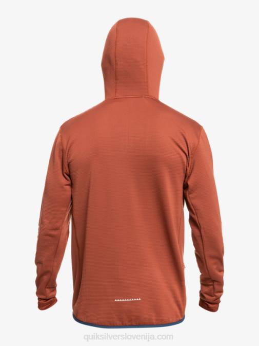 Quiksilver PJ4H1875 moški mahagonij pulover iz flisa s četrto zadrgo steep point