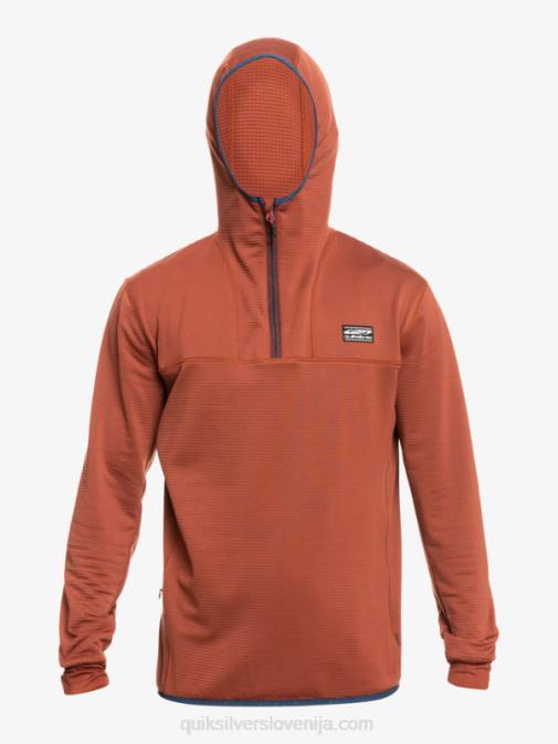 Quiksilver PJ4H1875 moški mahagonij pulover iz flisa s četrto zadrgo steep point