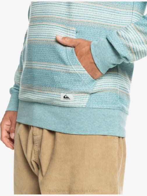 Quiksilver PJ4H581 moški brittany modra otway črta odličen otway pulover s kapuco