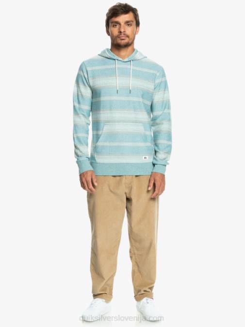 Quiksilver PJ4H581 moški brittany modra otway črta odličen otway pulover s kapuco
