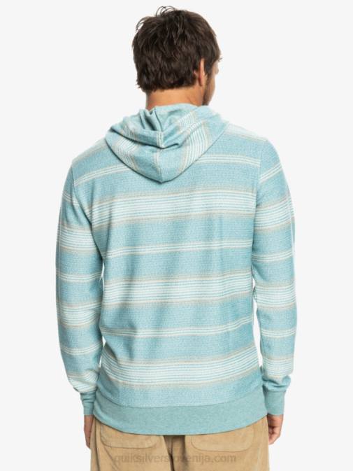 Quiksilver PJ4H581 moški brittany modra otway črta odličen otway pulover s kapuco