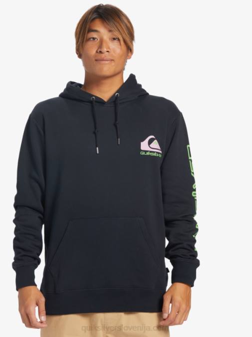 Quiksilver PJ4H641 moški Črna omni pulover s kapuco z logotipom