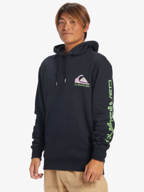 Quiksilver PJ4H641 moški Črna omni pulover s kapuco z logotipom