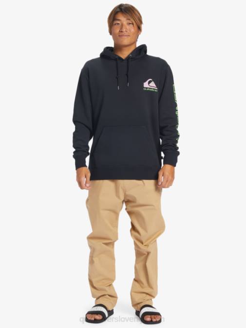 Quiksilver PJ4H641 moški Črna omni pulover s kapuco z logotipom