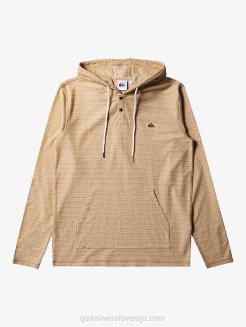 Quiksilver PJ4H744 moški carlton taos taupe stripe carlton pulover s kapuco